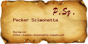Pecker Szimonetta névjegykártya